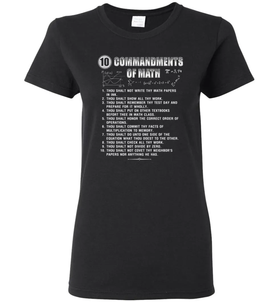 10 Commandments Of Math Women T-Shirt