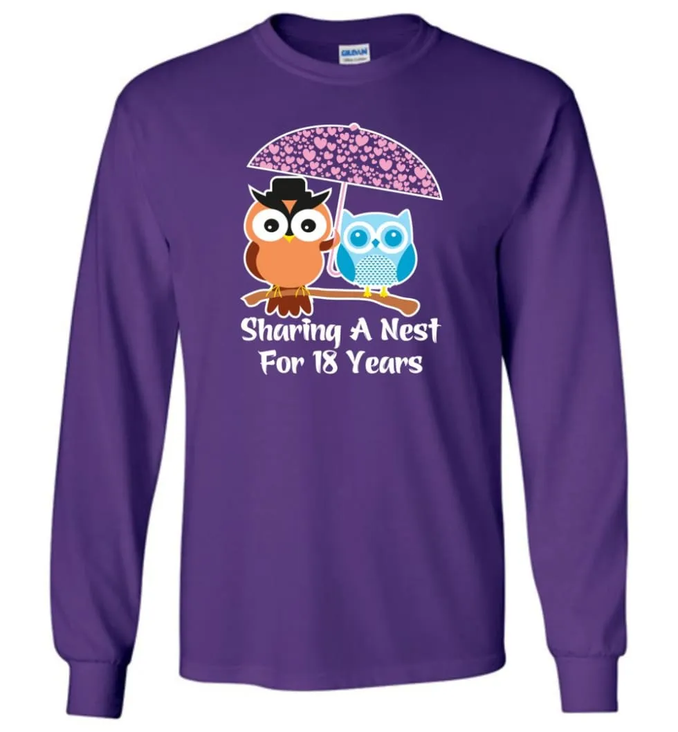 18 Years Wedding Anniversary Gifts Valentine's Day Long Sleeve T-Shirt