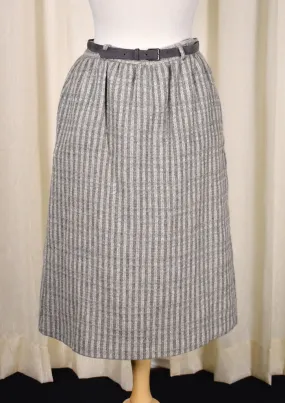 1950s Style Vintage Weaved Gray Skirt