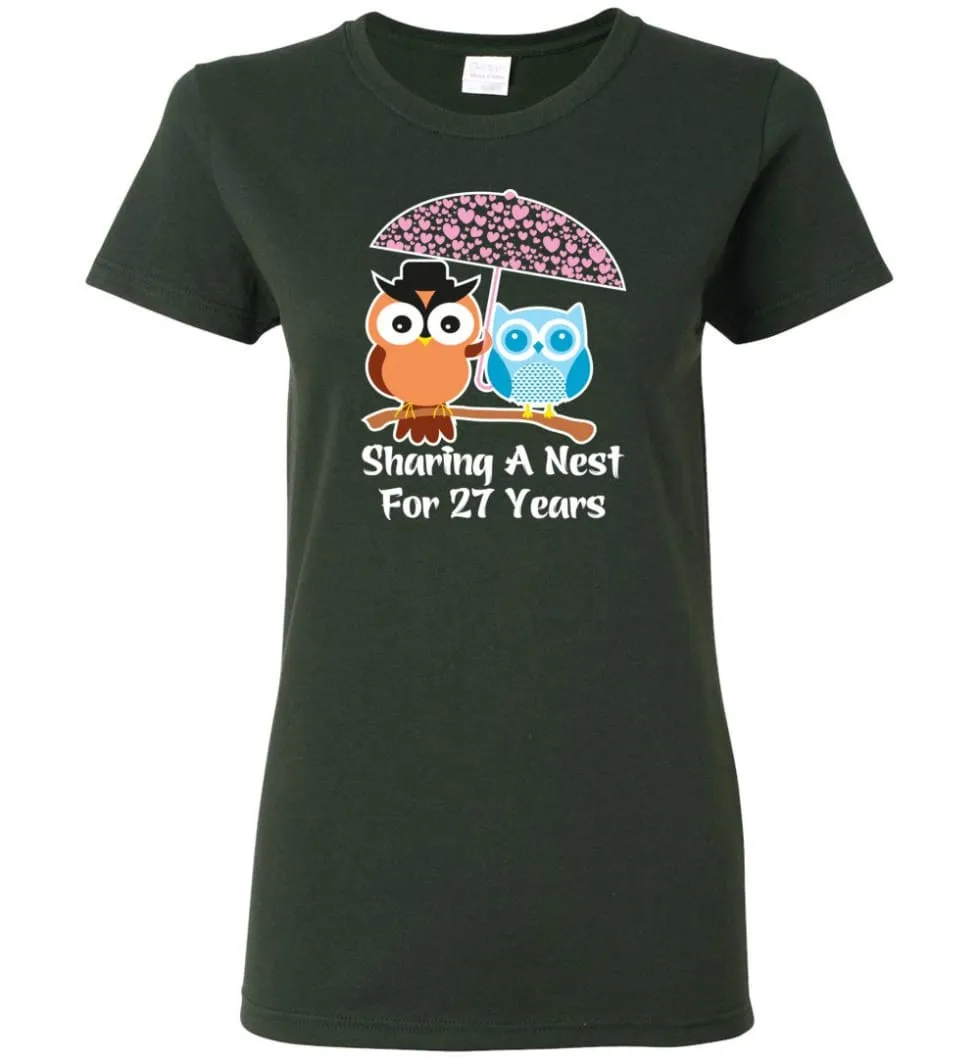 27 Years Wedding Anniversary Gifts Valentine's Day Women Tee