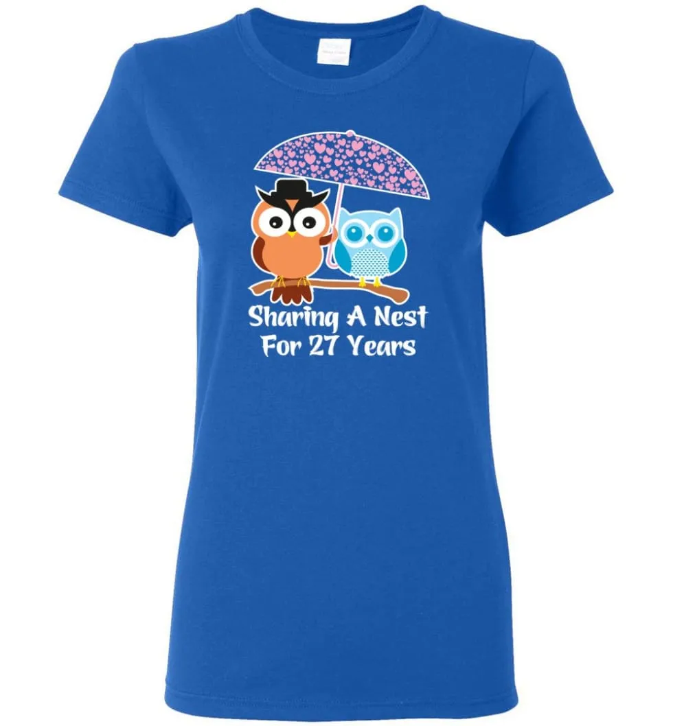 27 Years Wedding Anniversary Gifts Valentine's Day Women Tee