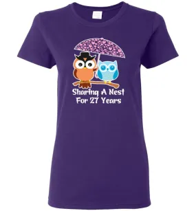 27 Years Wedding Anniversary Gifts Valentine's Day Women Tee