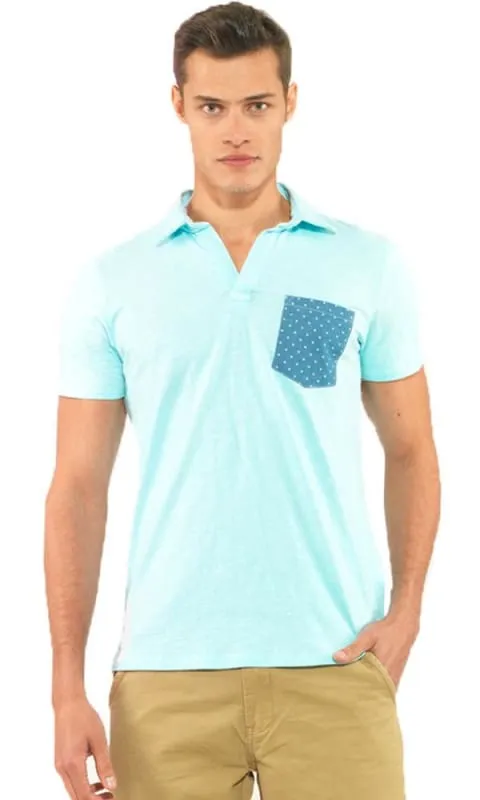 27271 Solid Polo T-Shirt - Sky Blue