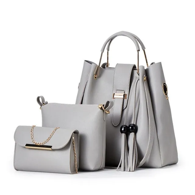 3PCS Composite Casual Leather HandBags For Women