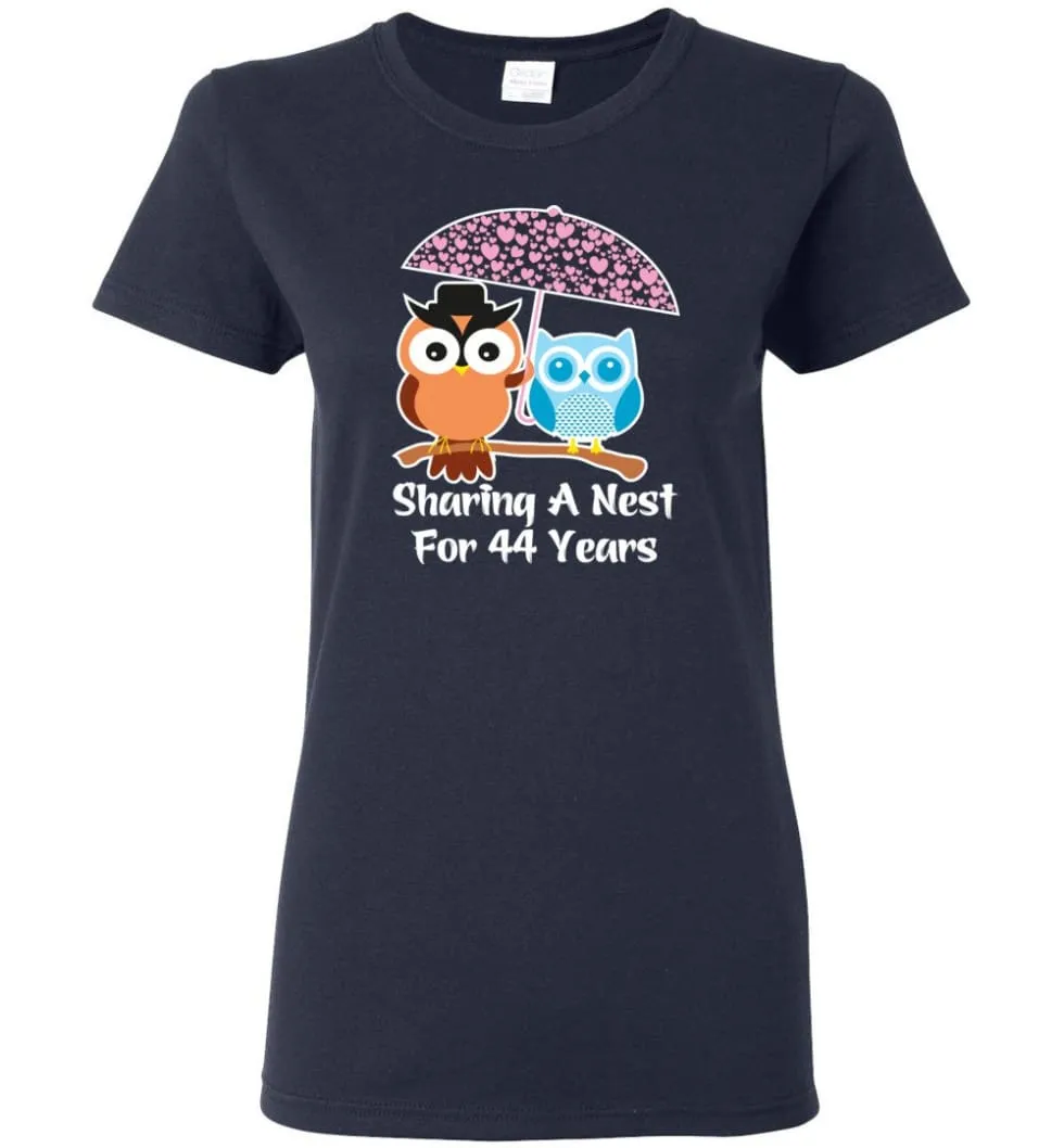 44 Years Wedding Anniversary Gifts Valentine's Day Women Tee