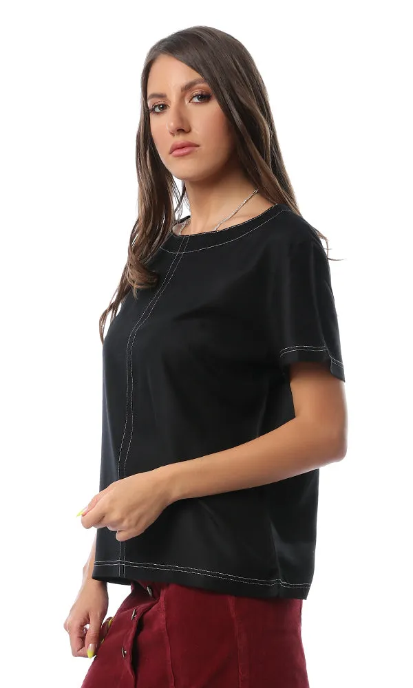 53288-Women Short Sleeve Shirt-Black