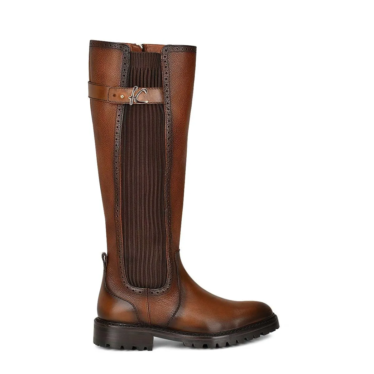 94TTSRS - Franco Cuadra brown casual leather riding boots for women.