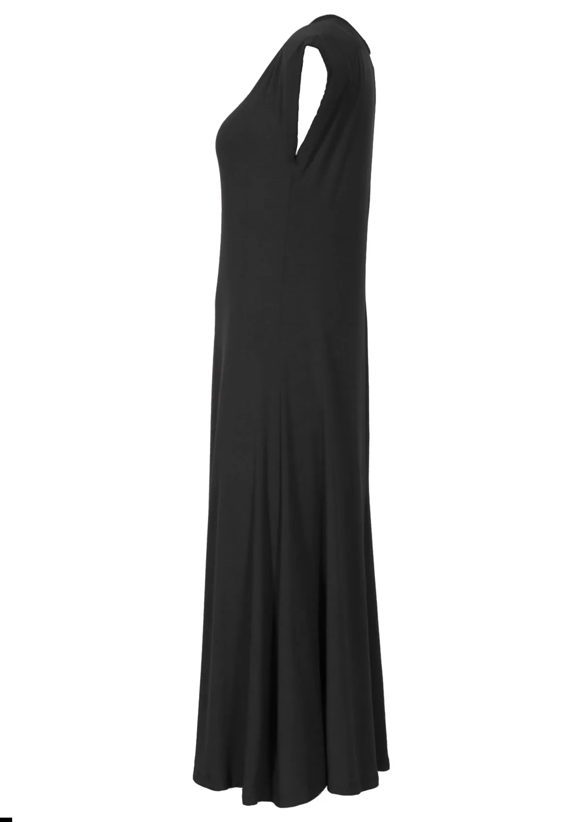 A-line Stretch Rayon Dress Black