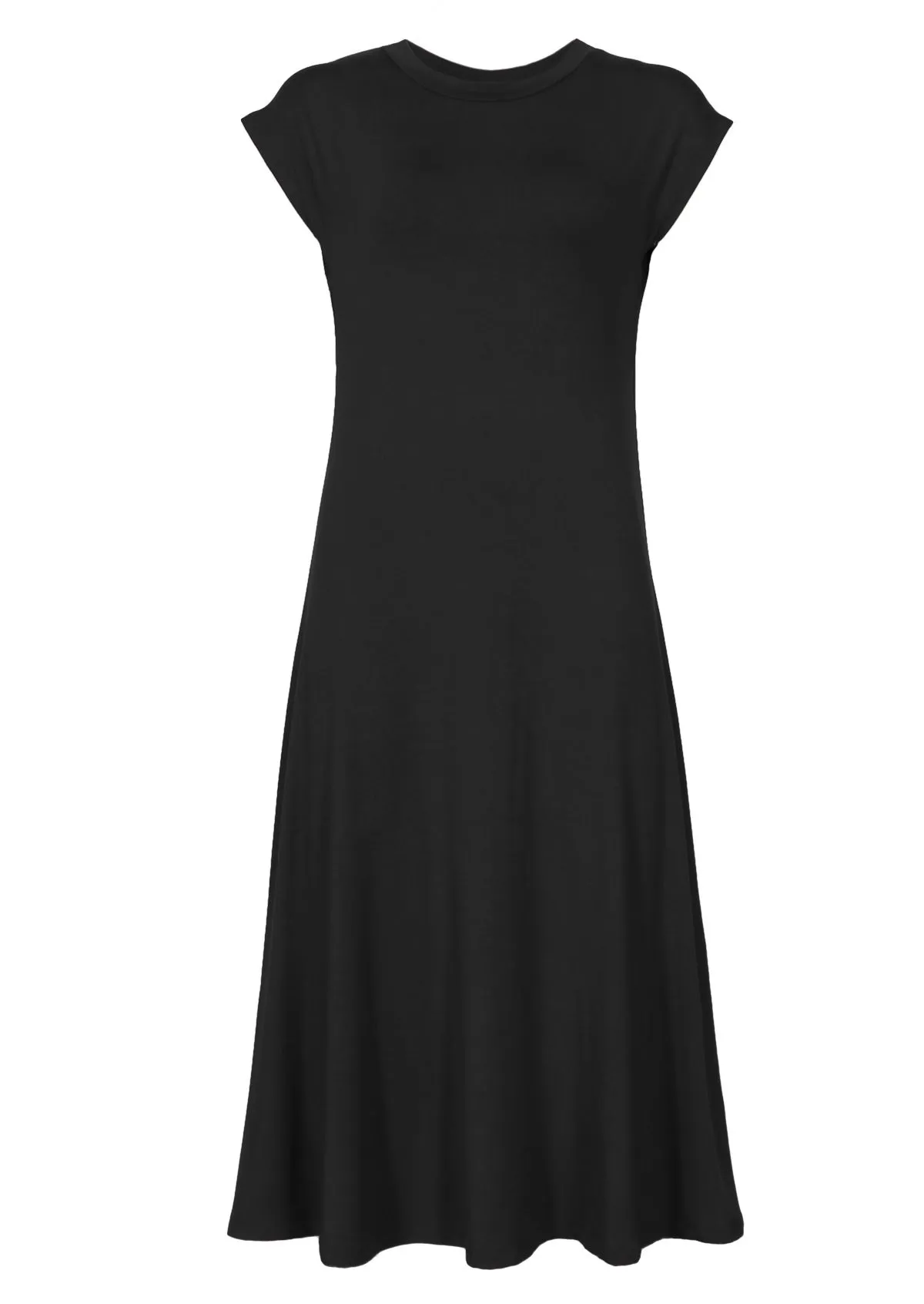 A-line Stretch Rayon Dress Black