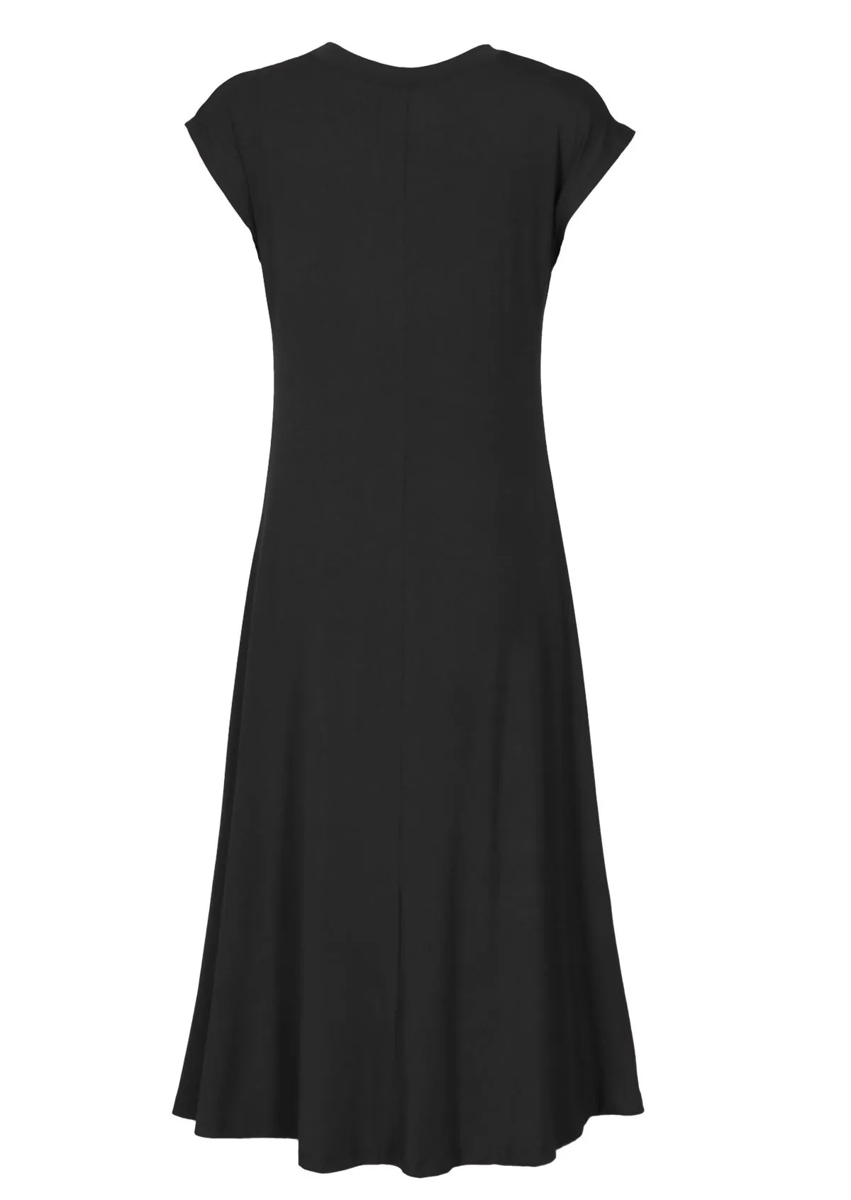 A-line Stretch Rayon Dress Black