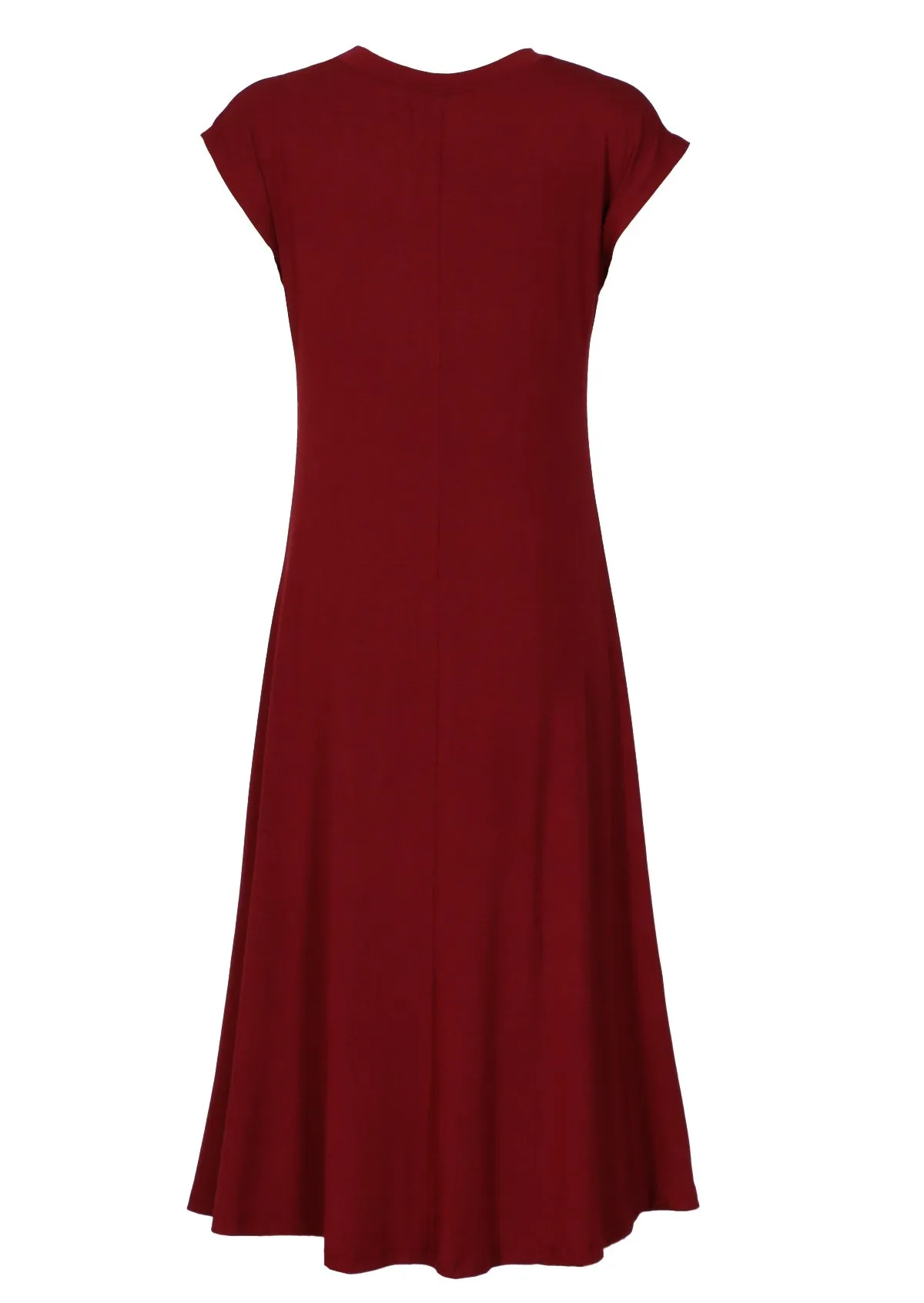 A-line Stretch Rayon Dress Maroon