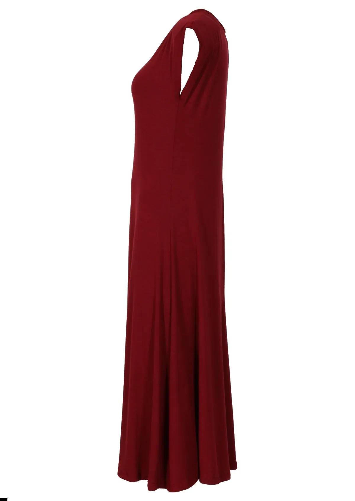 A-line Stretch Rayon Dress Maroon