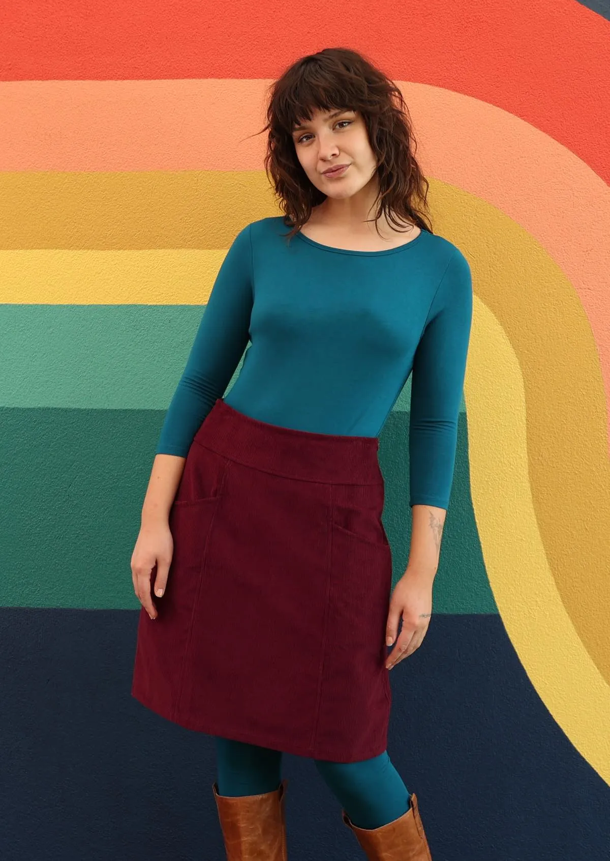 Aalia Corduroy Skirt Zinfandel