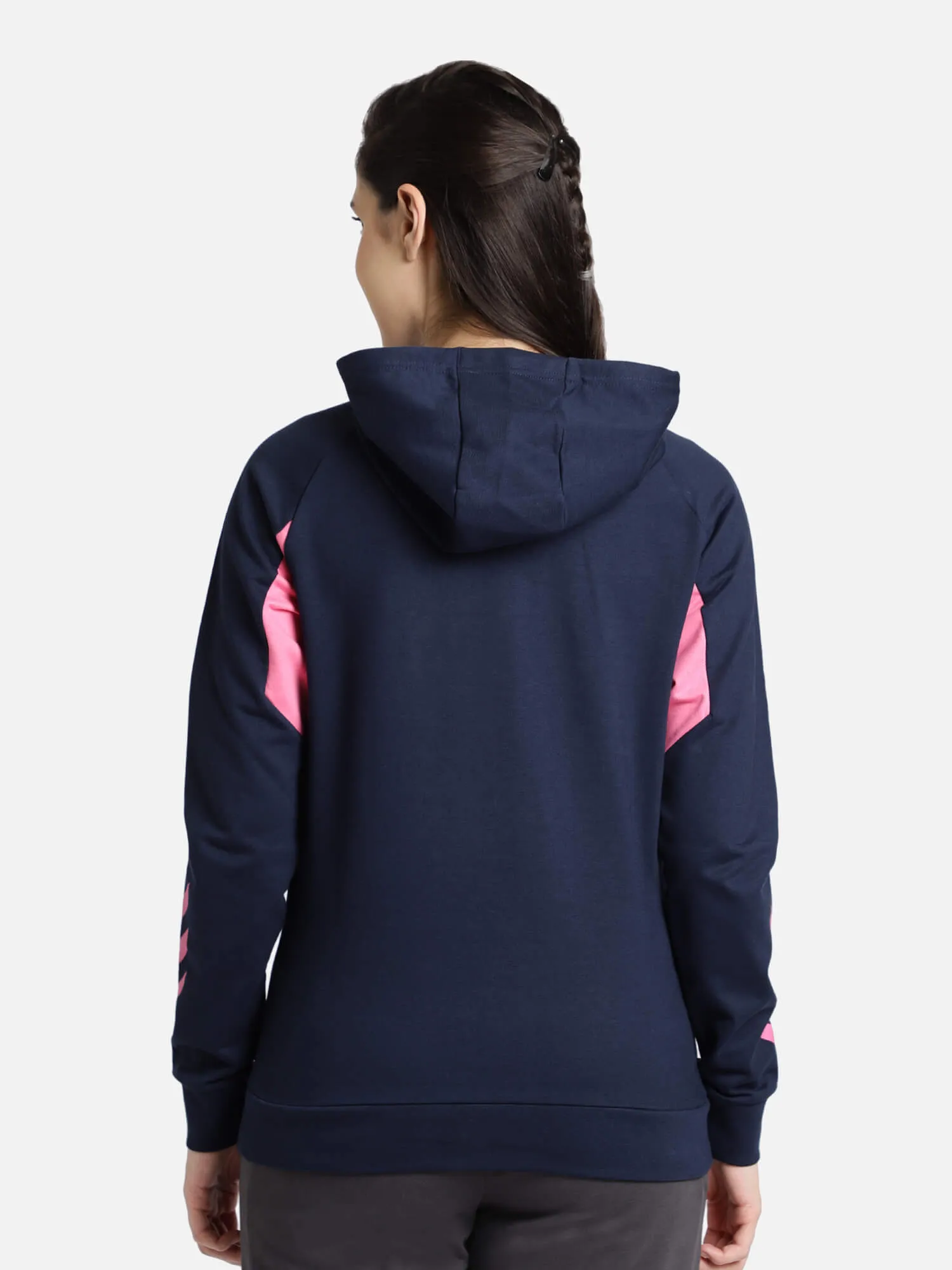 Action Women Cotton Blue Hoodie