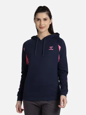 Action Women Cotton Blue Hoodie