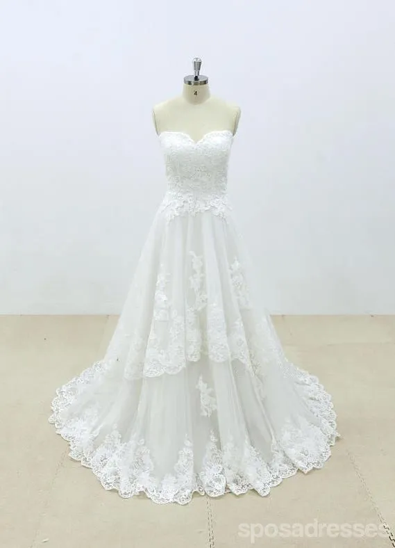 Affordable Sweetheart Lace A-line Unique Wedding Dresses Online, WD392