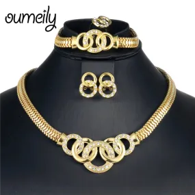 African Jewelry Set Dubai Gold Silver Jewelry Sets For Women