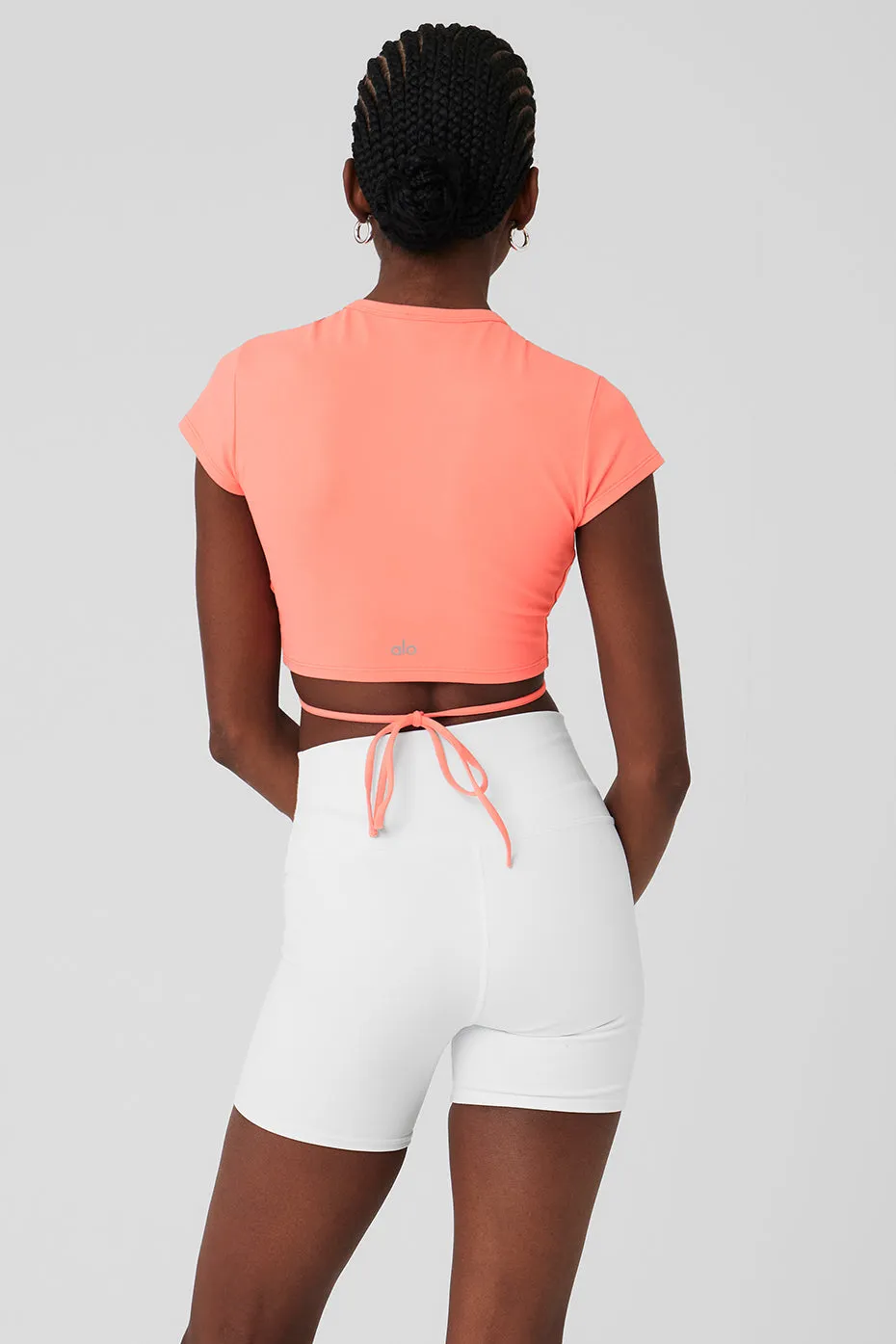 Airbrush Criss Cross Short Sleeve - Candy Orange