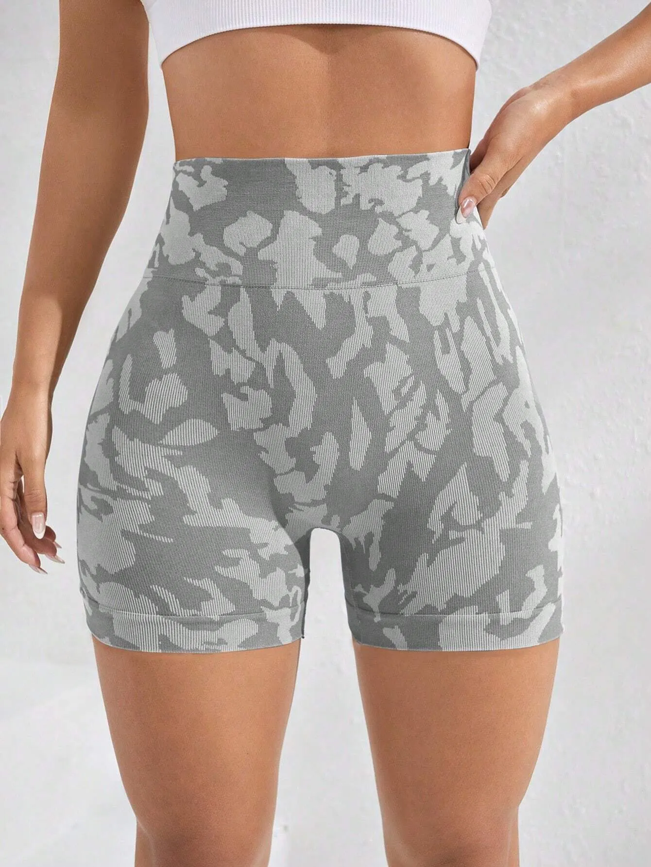 Alaia Camo Print Sports Shorts