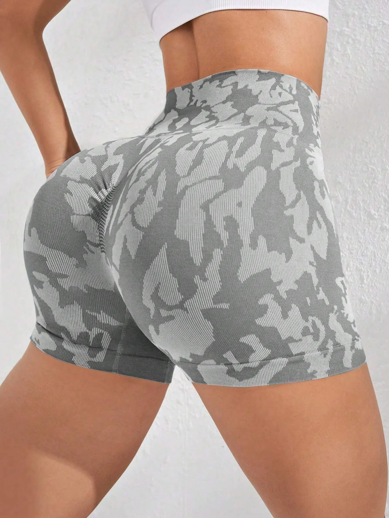 Alaia Camo Print Sports Shorts