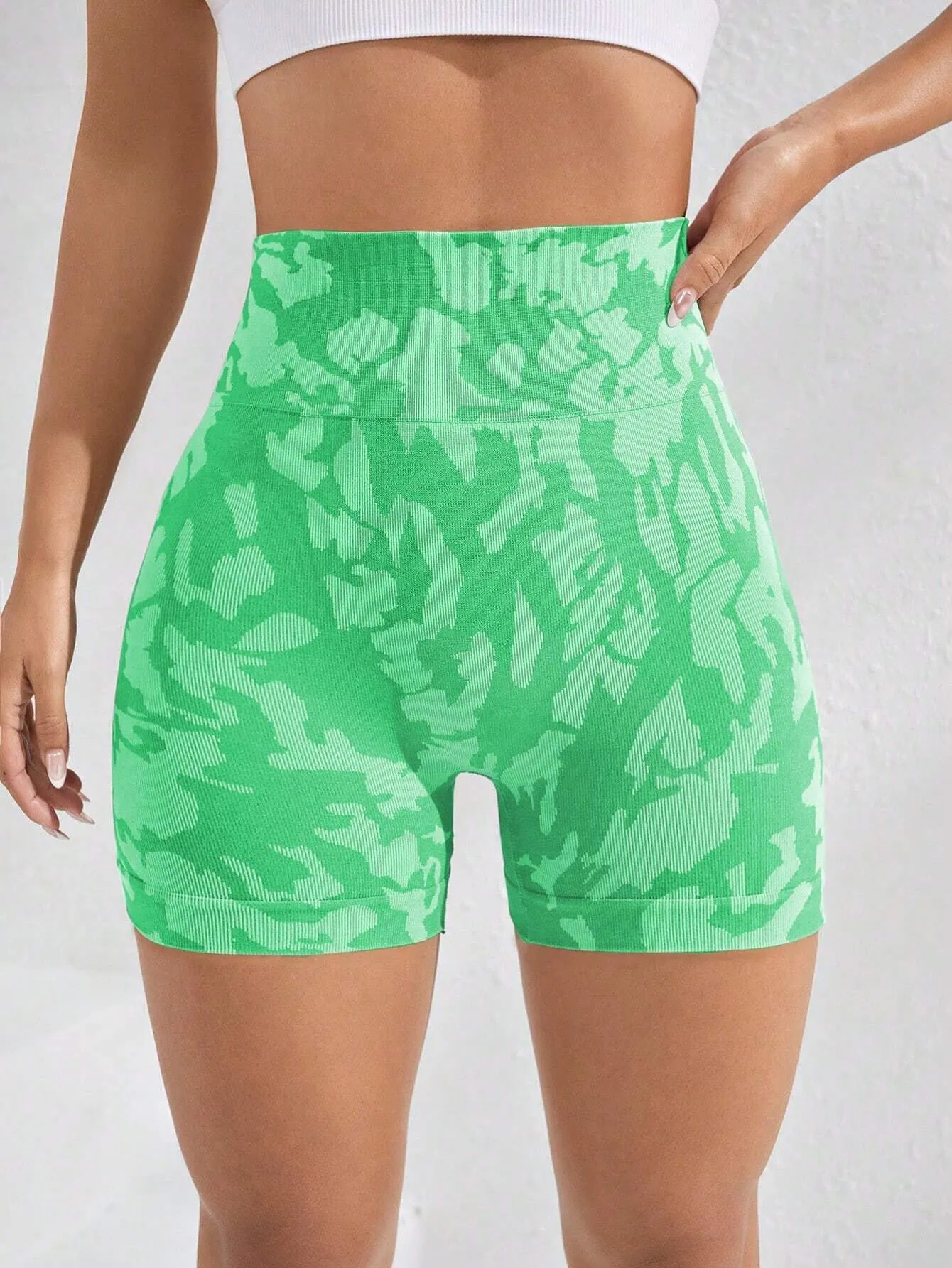 Alaia Camo Print Sports Shorts