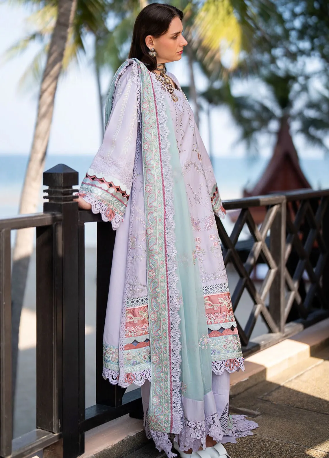 Alif By AJR Couture Signature Luxury Embroidered Lawn 3 Piece Unstitched Suit AJRC24ASLL-11 CASTLE