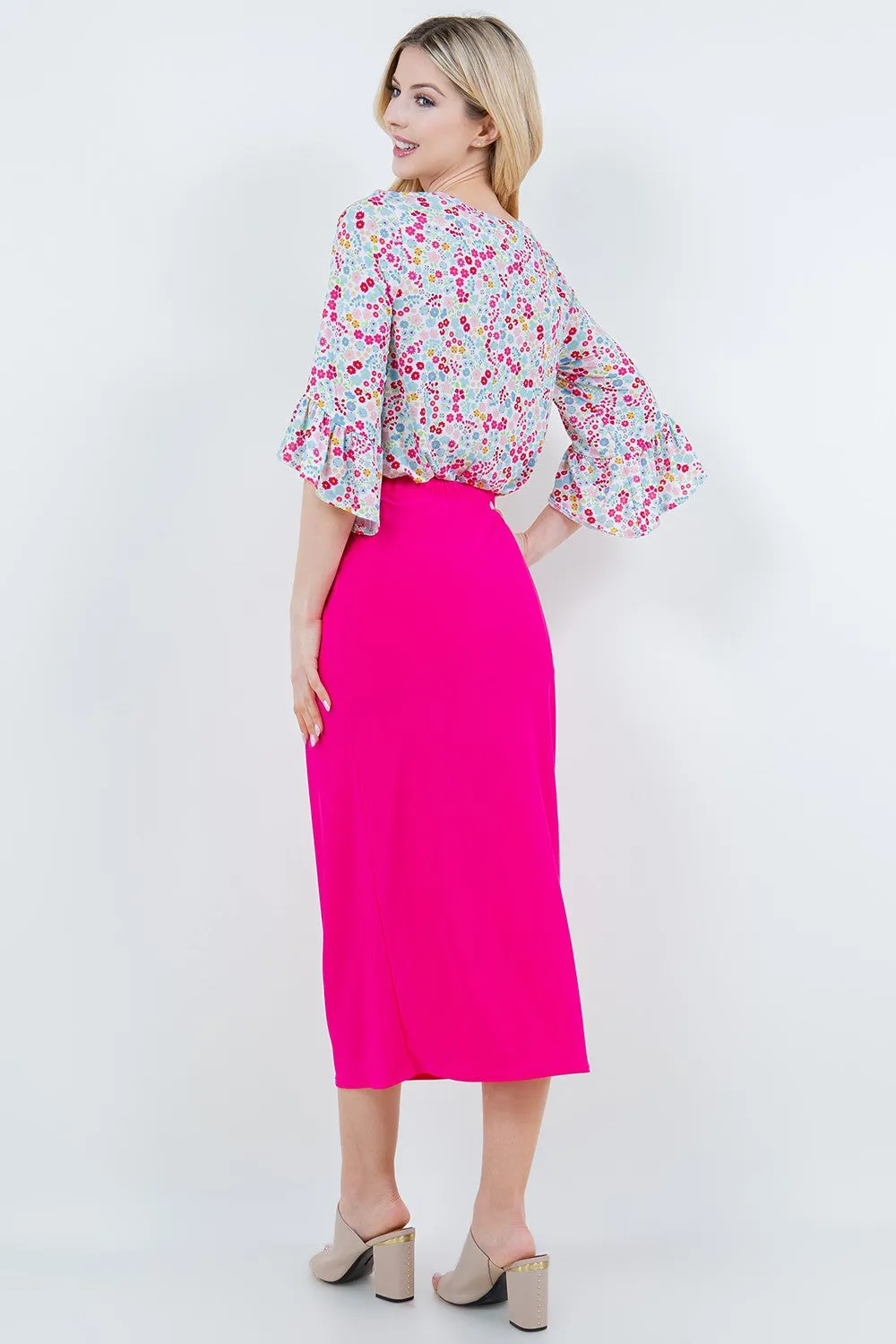 Amy Hot Pink Pencil Skirt-Regular & Plus