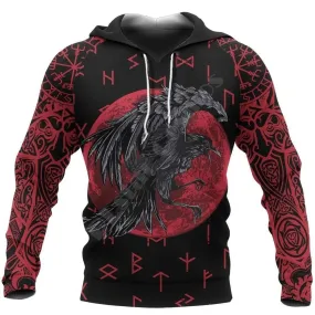 Autumn Casual Unisex Raven of Odin 3D Printed Streetwear Pullover Hoodies