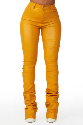 Azalea Gold PU Super Stacked Pant