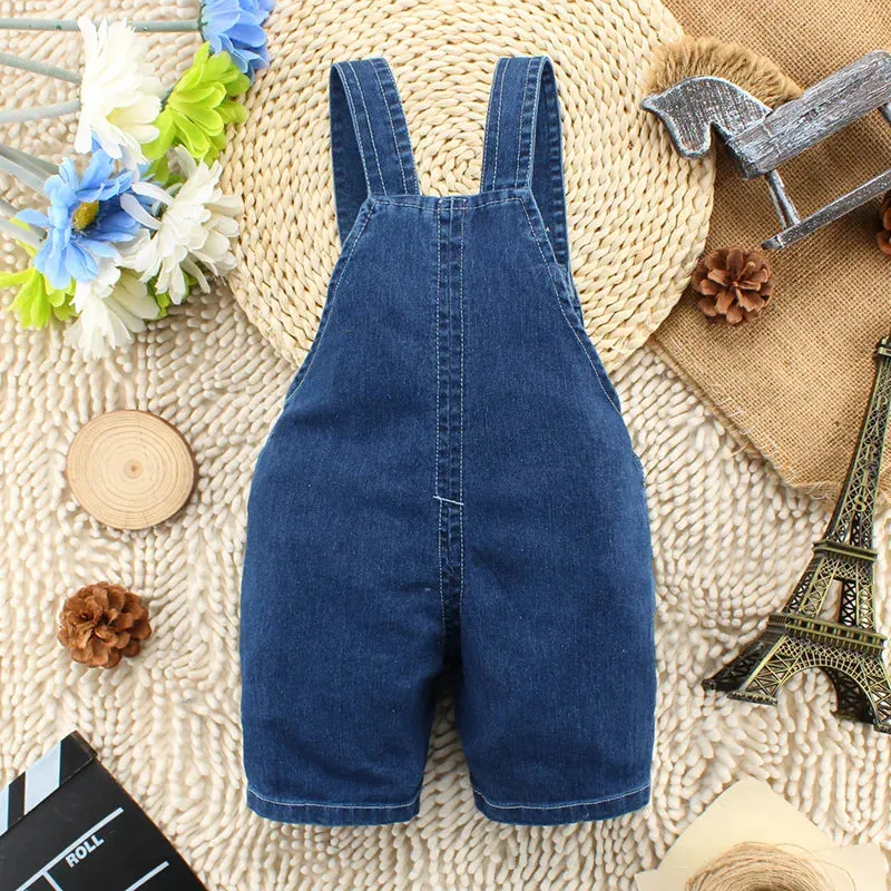 Baby Boy 2024 Short Animal Denim Overalls