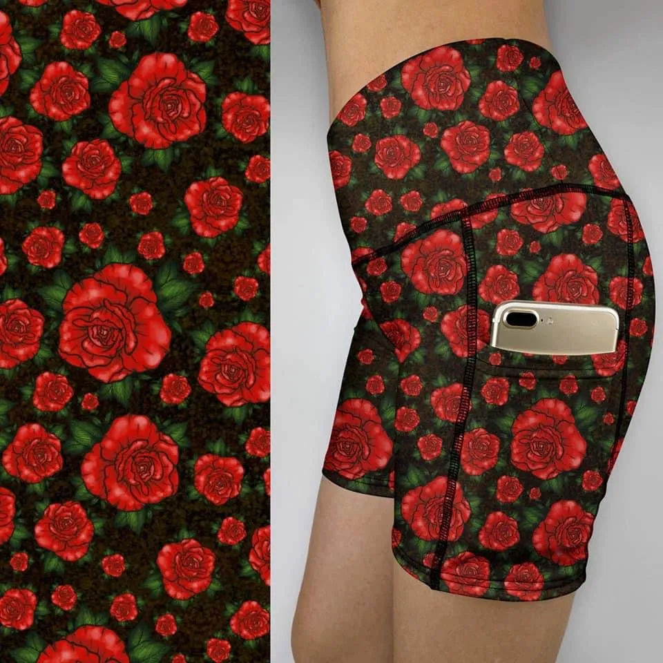 Beautiful Red Roses   Bike  Gym shorts  SHY-03