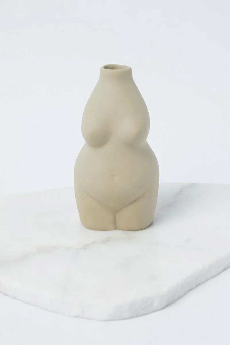 Beige Curve Body Vase