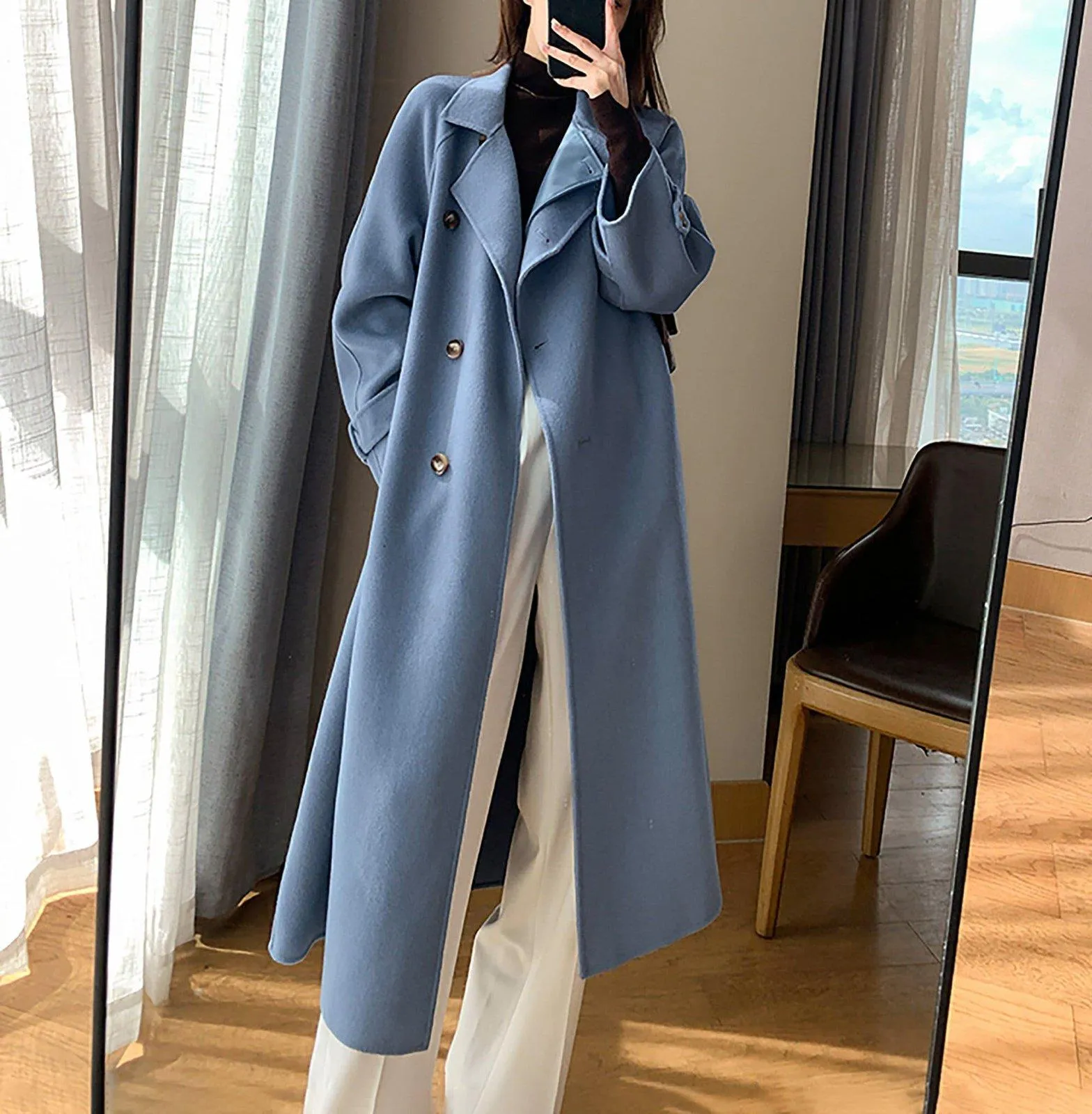 Belted Long Wool Coat