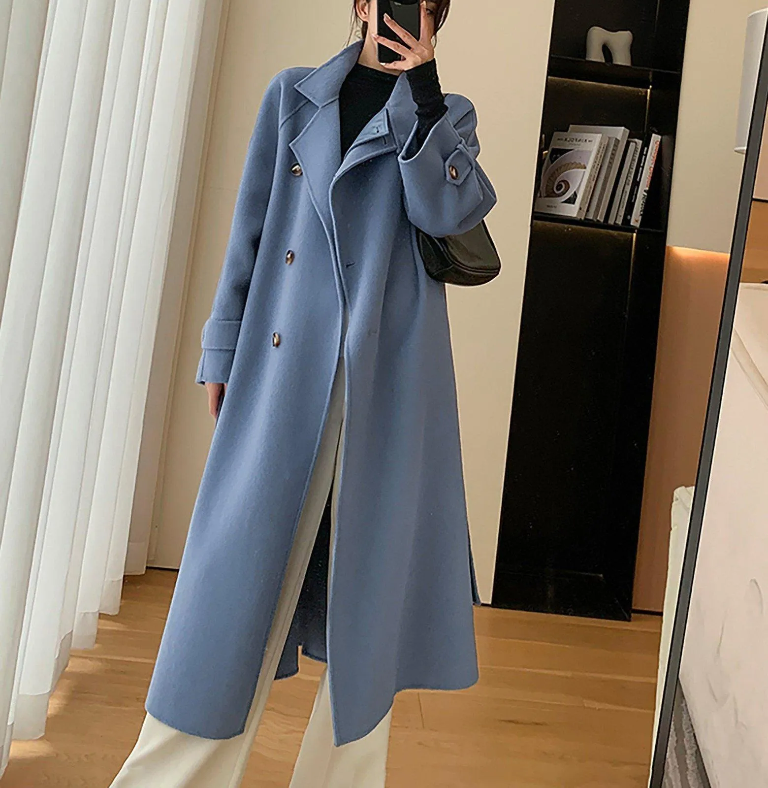 Belted Long Wool Coat