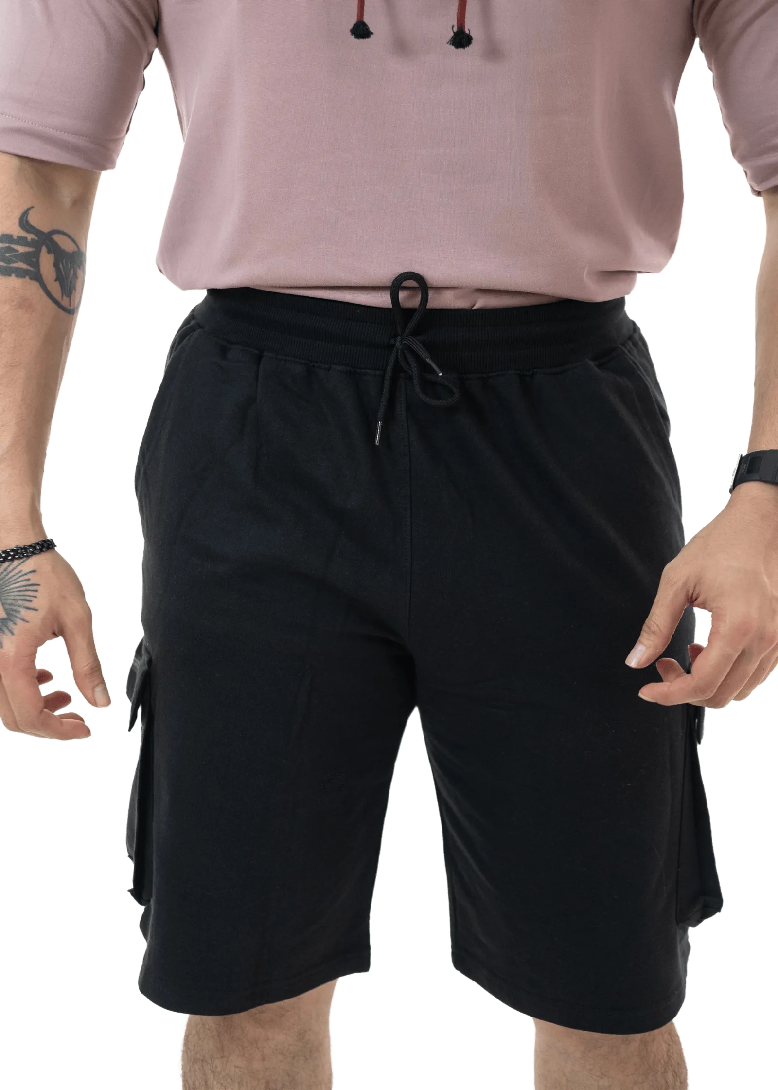 Black Essential Cargo Shorts