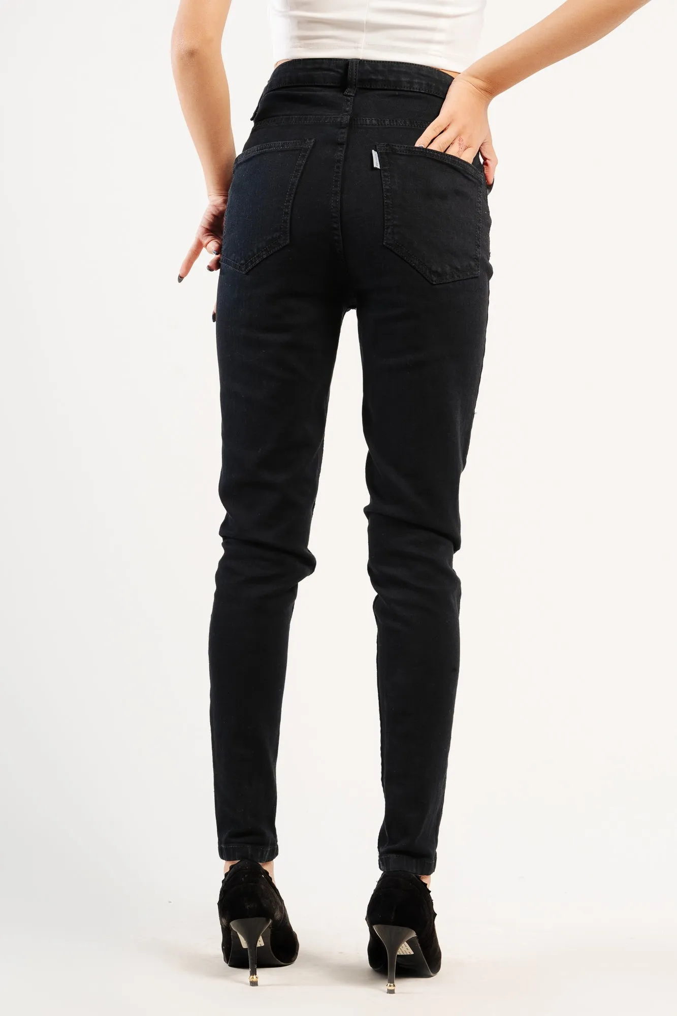 Black Thread Skinny Jeans