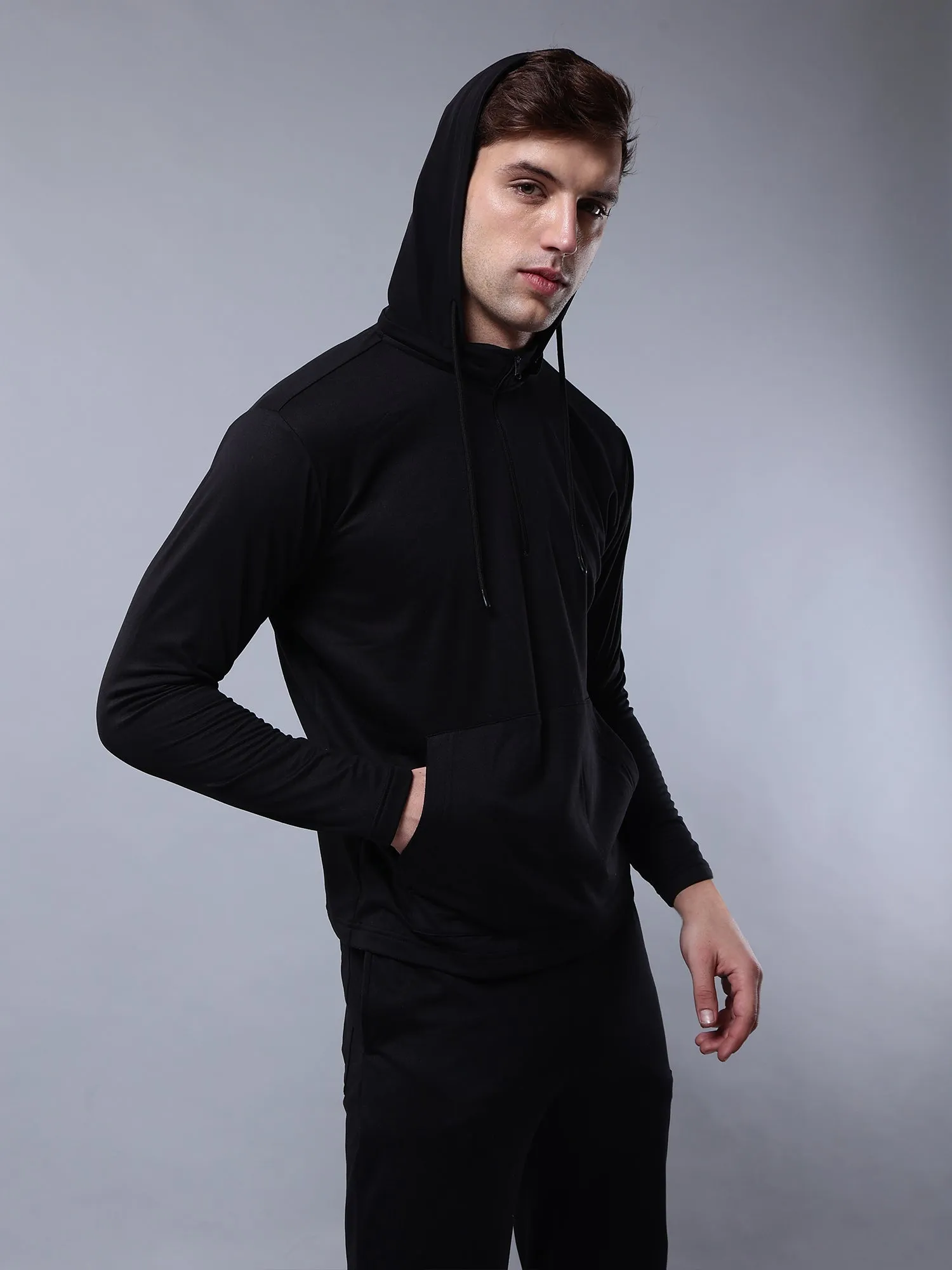 Black ZipKnit Hoodie