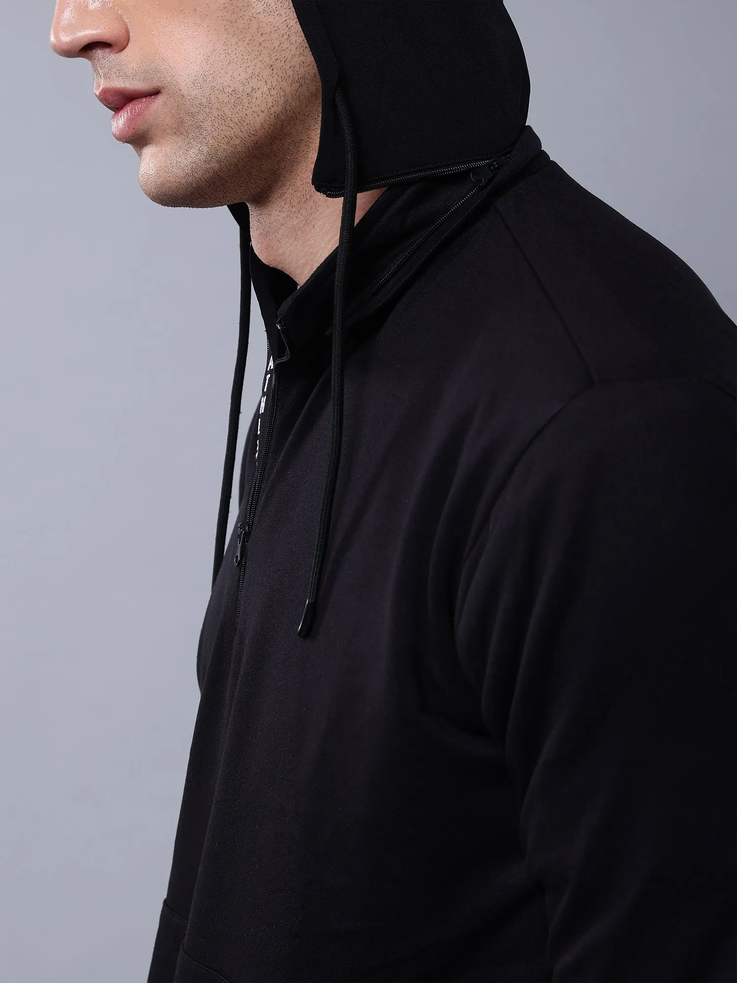 Black ZipKnit Hoodie