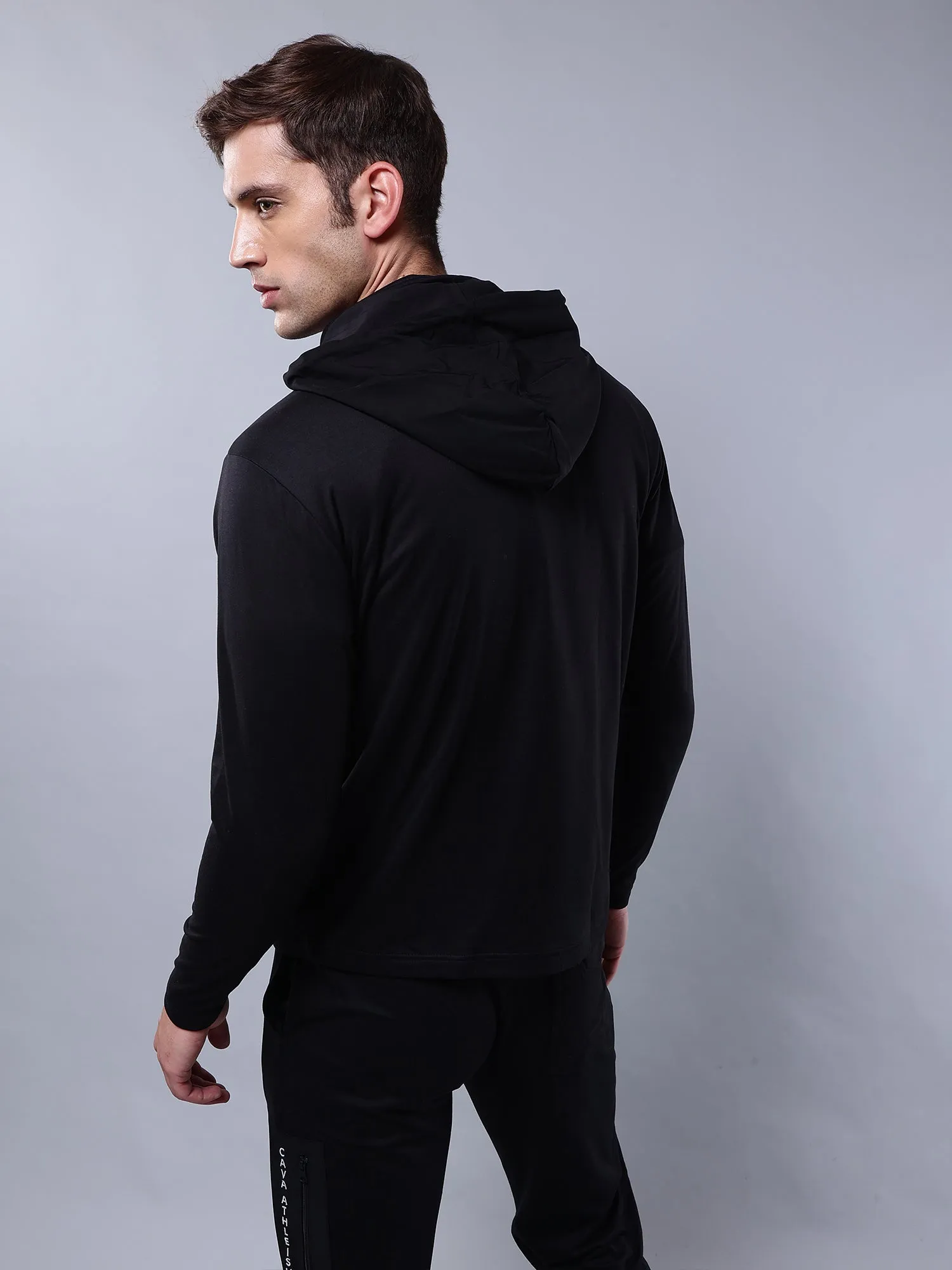 Black ZipKnit Hoodie