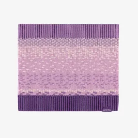 Cache-cou de maille mauve à motifs, enfant || Purple patterned neck warmer, child