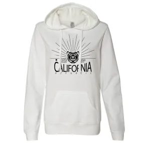 California Golden State Black Print Ladies Lightweight Fitted Hoodie