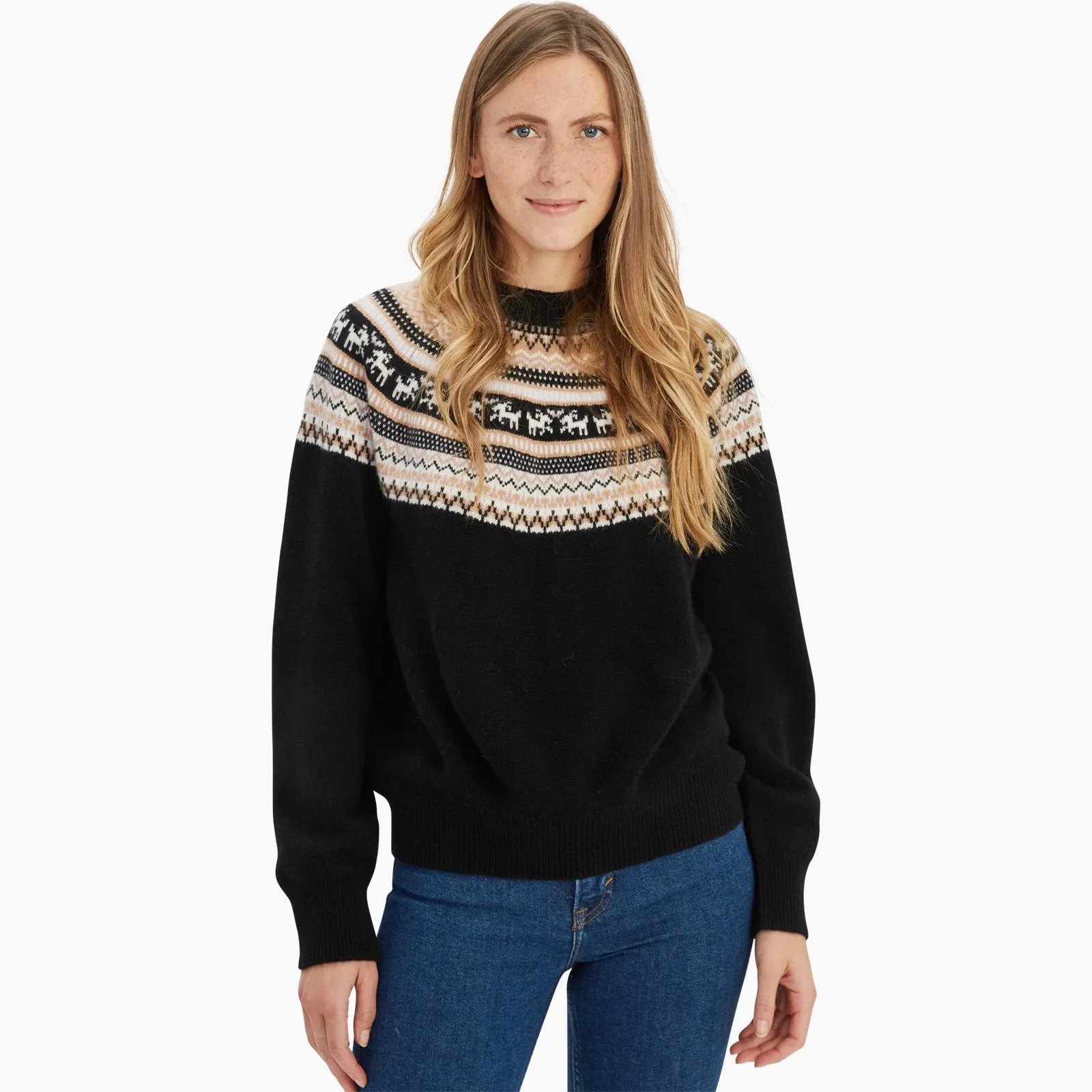 Cashmere Goat Fair Isle Crewneck Sweater