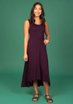 Concave Hem Dress Dark Purple