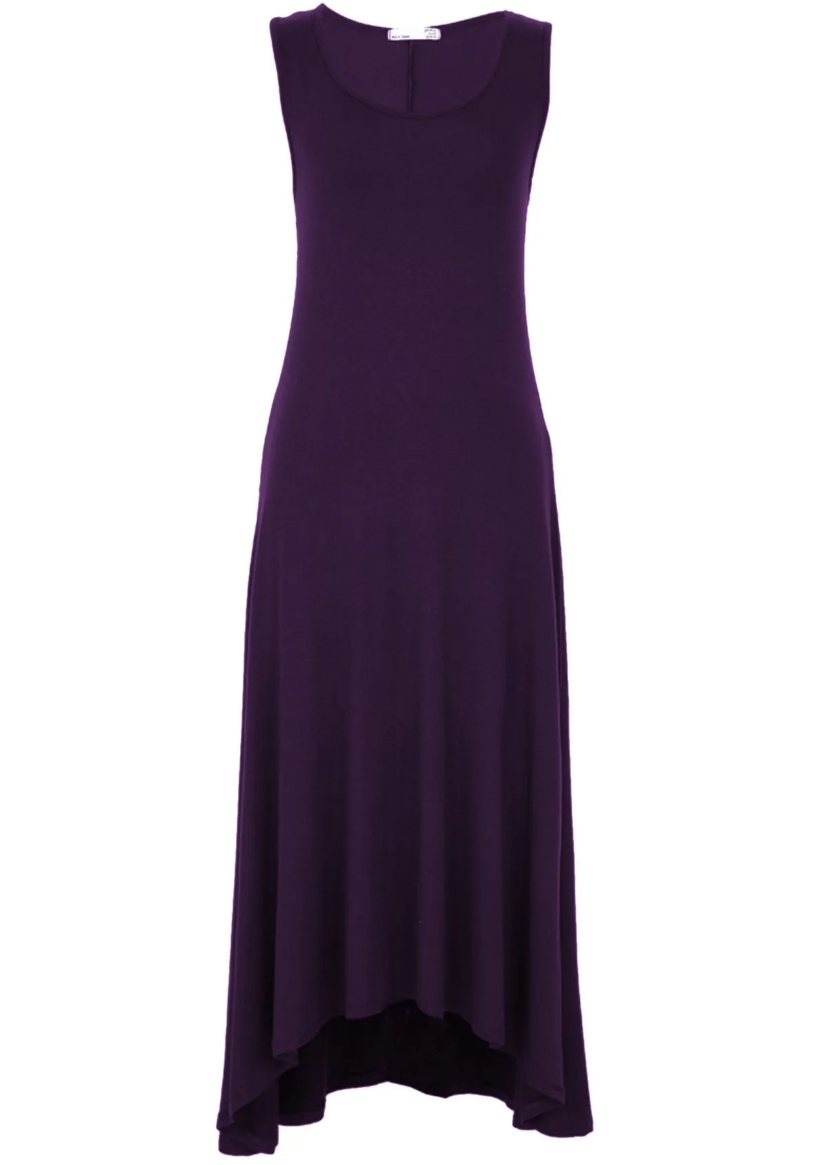 Concave Hem Dress Dark Purple