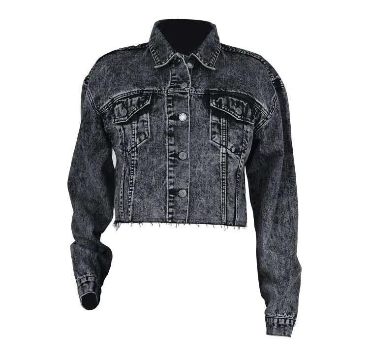 Cool Oversized Cropped Denim Jacket Womens