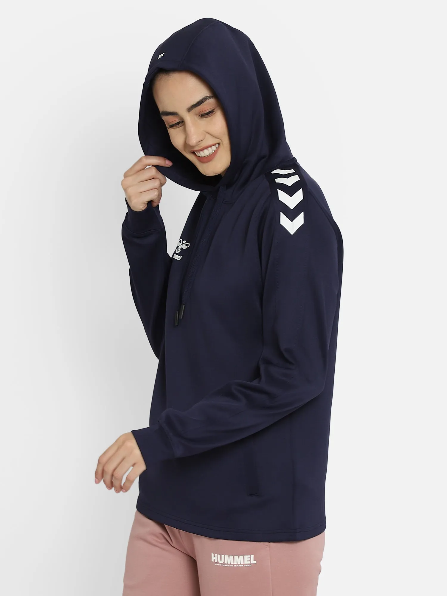 Core Xk Women Polyester Blue Hoodie