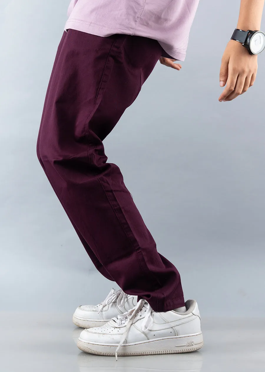 Cotton Pants For Women - Wine