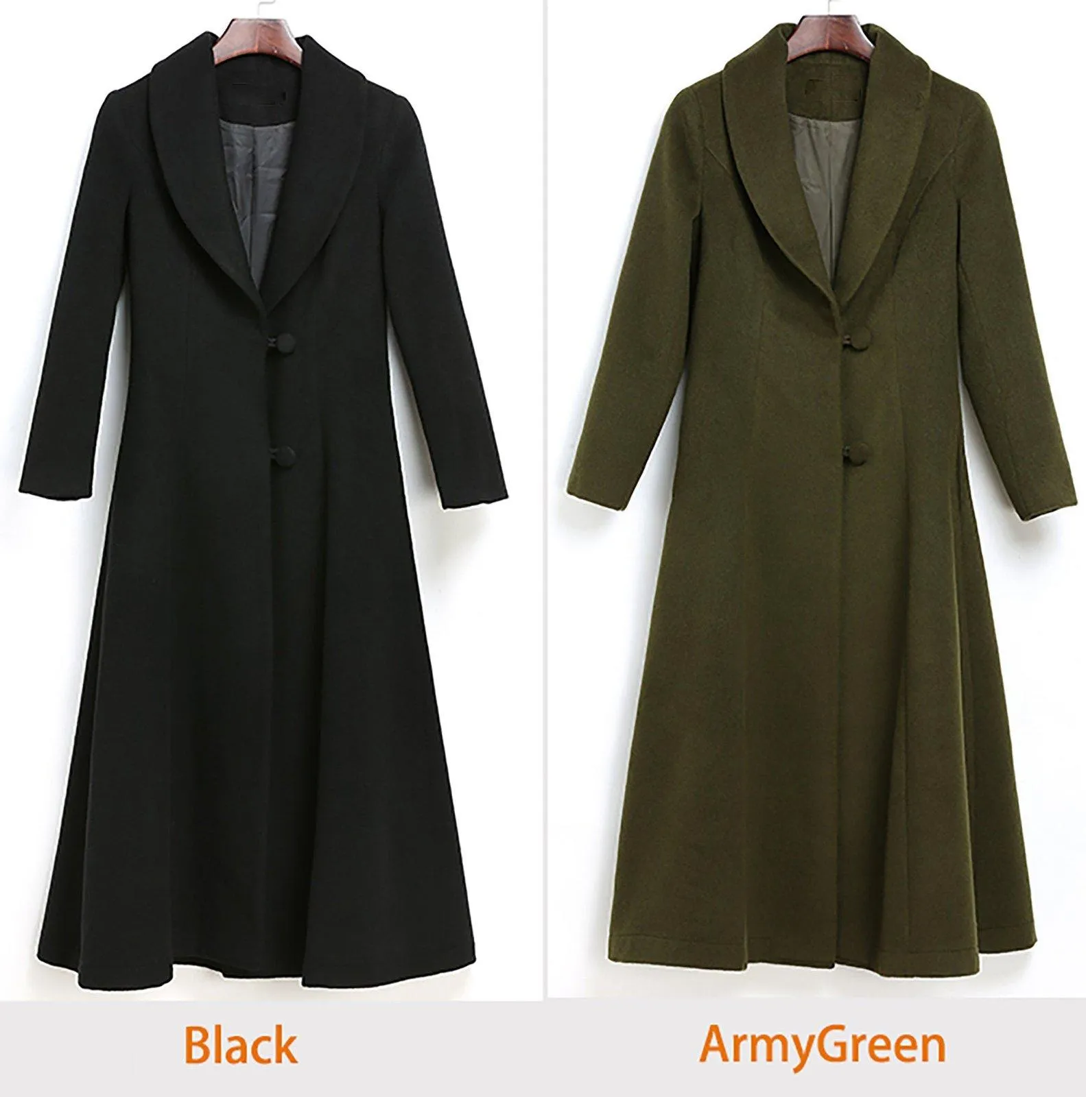 Custom Shawl Collar Fit & Flare Wool Blend Coat