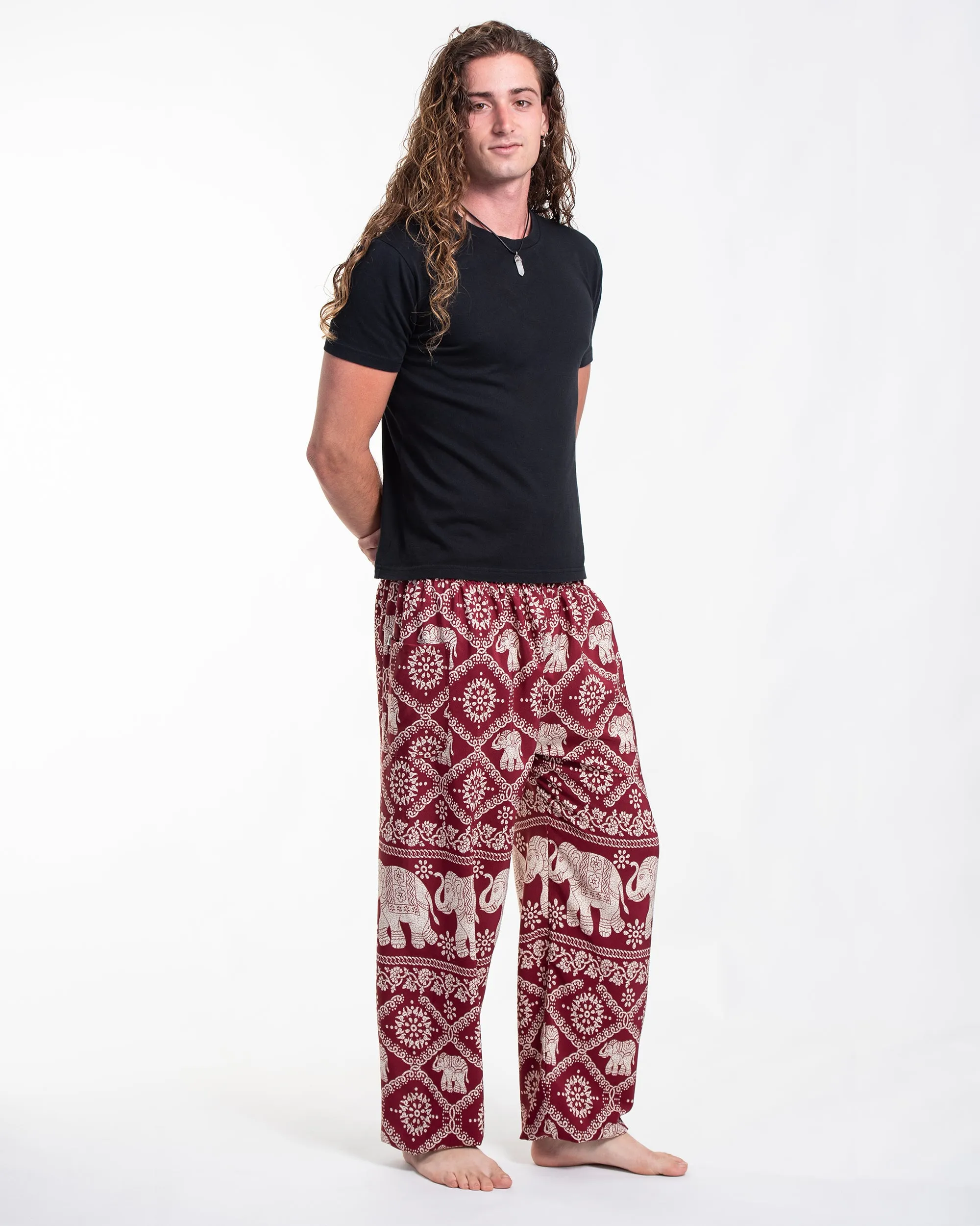 Diamond Elephant Tall Harem Pants in red