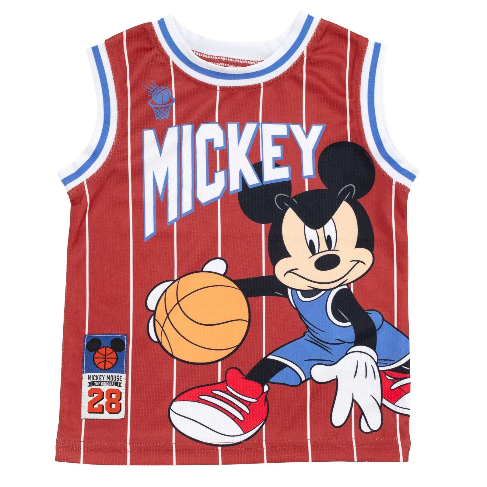 Disney Mickey Mouse Mesh Jersey Athletic Tank Top Basketball Shorts Outfit Set